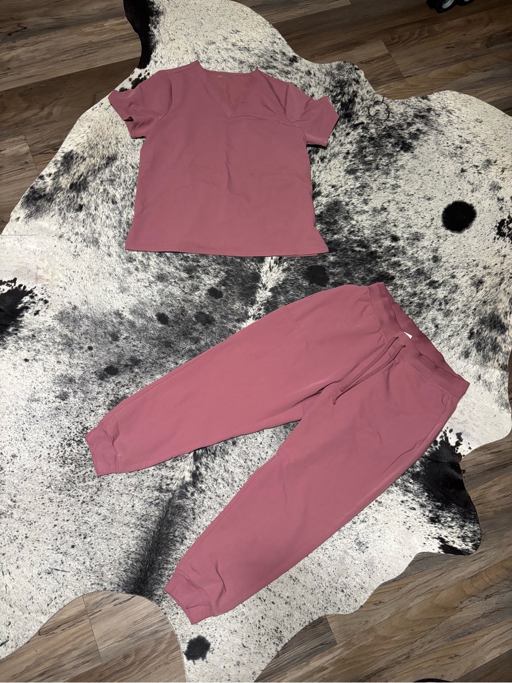 Mandala Mauve Pink Two-Piece Scrub Set - Top & Joggers